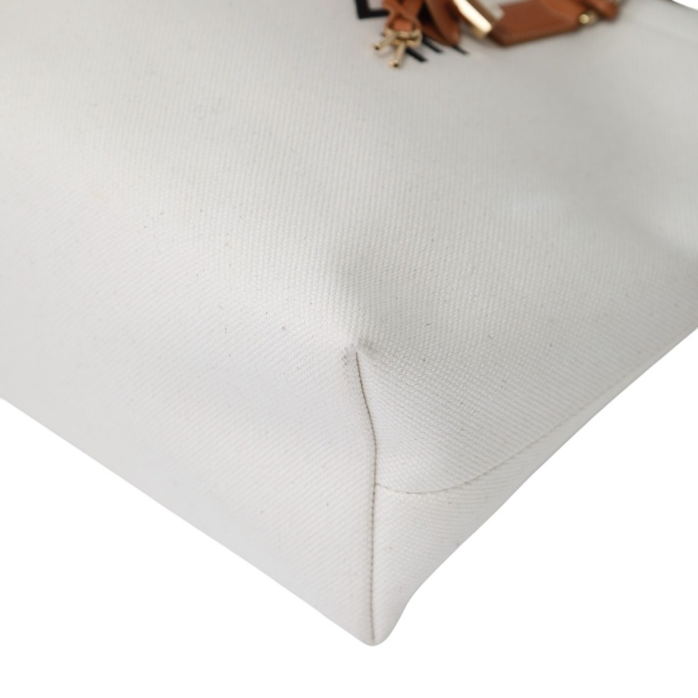 Celine Horizontal Cabas Canvas Tote Bag 190062BNZ White - Picture 7 of 16